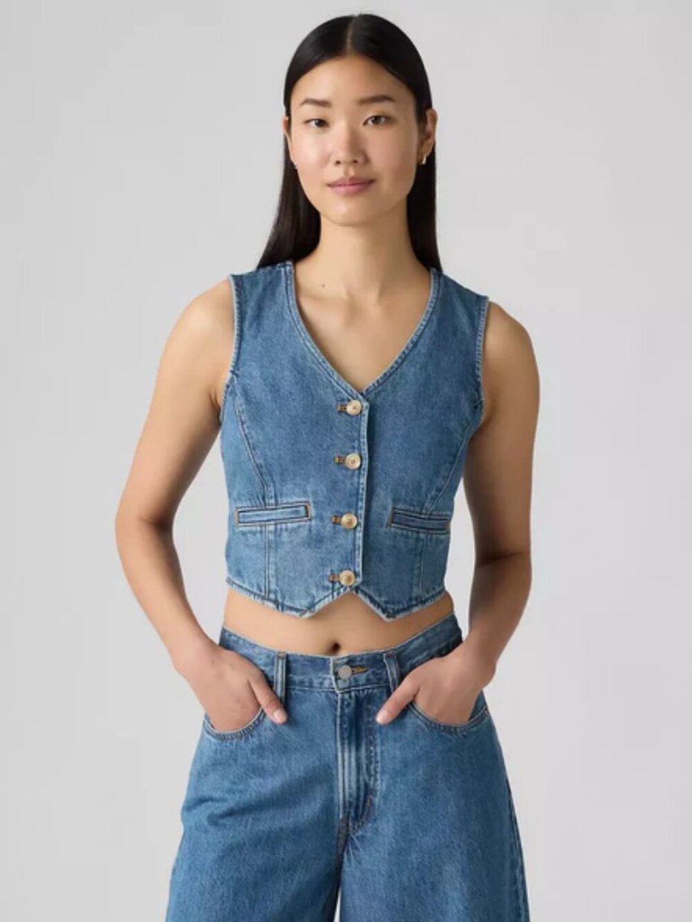 NWT Levi’s Amore Denim Vest - Light Wash "Cause & Effect" - Size L